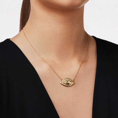 18K Yellow Gold Evil Eye Pendant, 18k yellow gold, Long's Jewelers