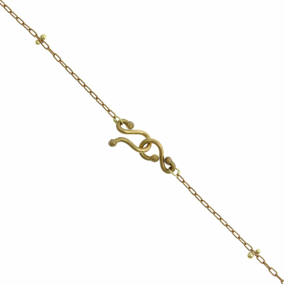 18K Yellow Gold Beaded Sections Necklace