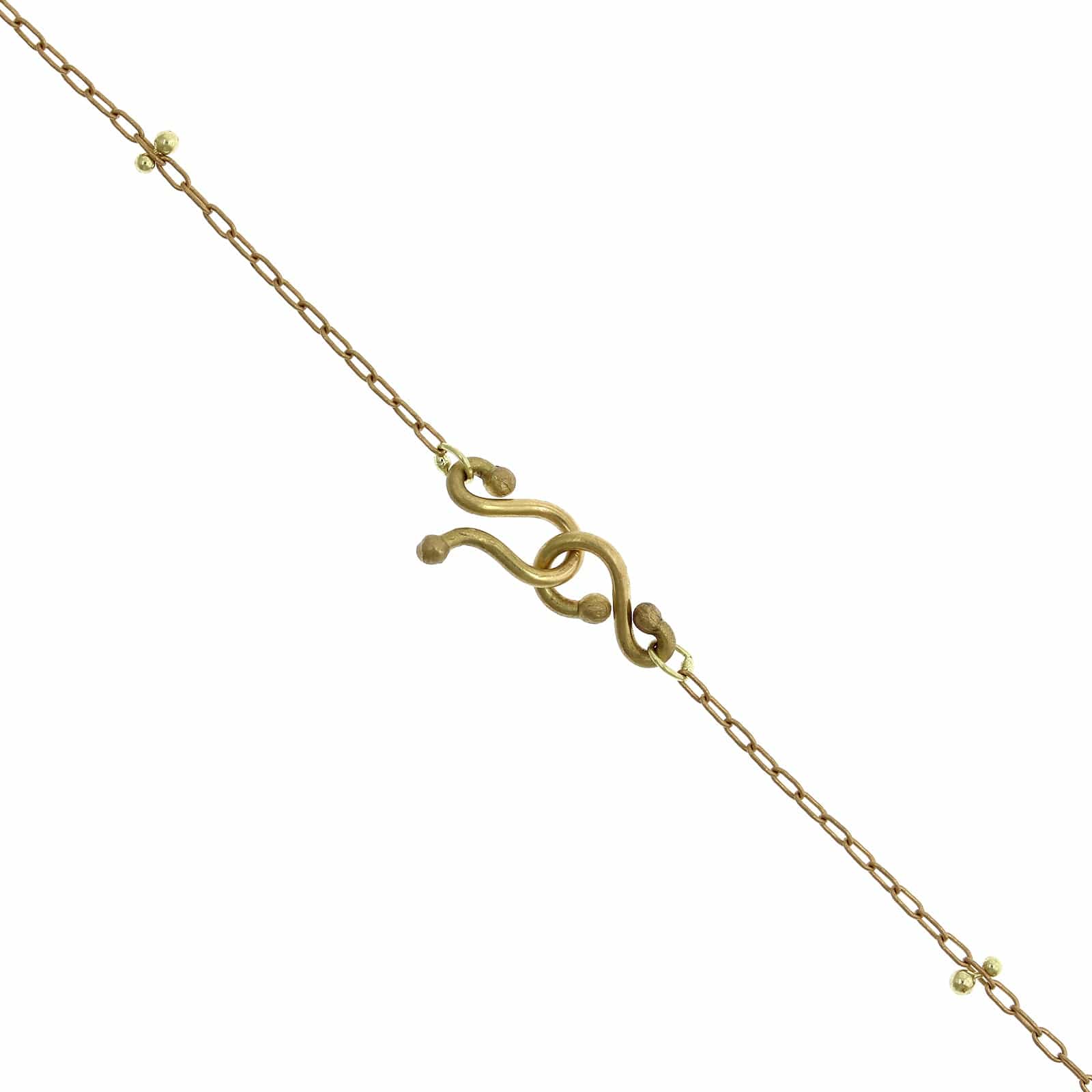 18K Yellow Gold Beaded Sections Necklace