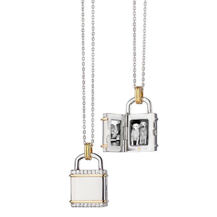 Sterling Silver "Lock" Locket Necklace