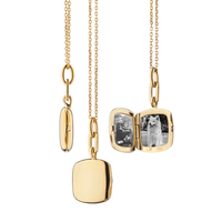 18K Yellow Gold Slim Cushion Locket