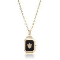 Sorellina 18K Yellow Gold Le Stelle Star Onyx Locket