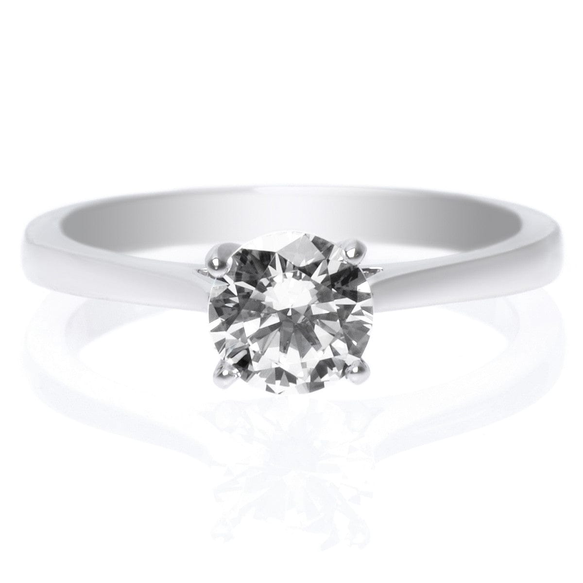 Platinum Four Prong Solitaire Diamond Engagement Ring