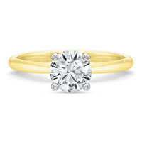 18K Yellow Gold New Aire 4 Prong Solitaire Engagement Ring Setting