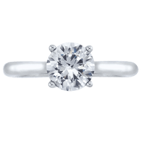Platinum Prong Set Round Center Engagement Ring