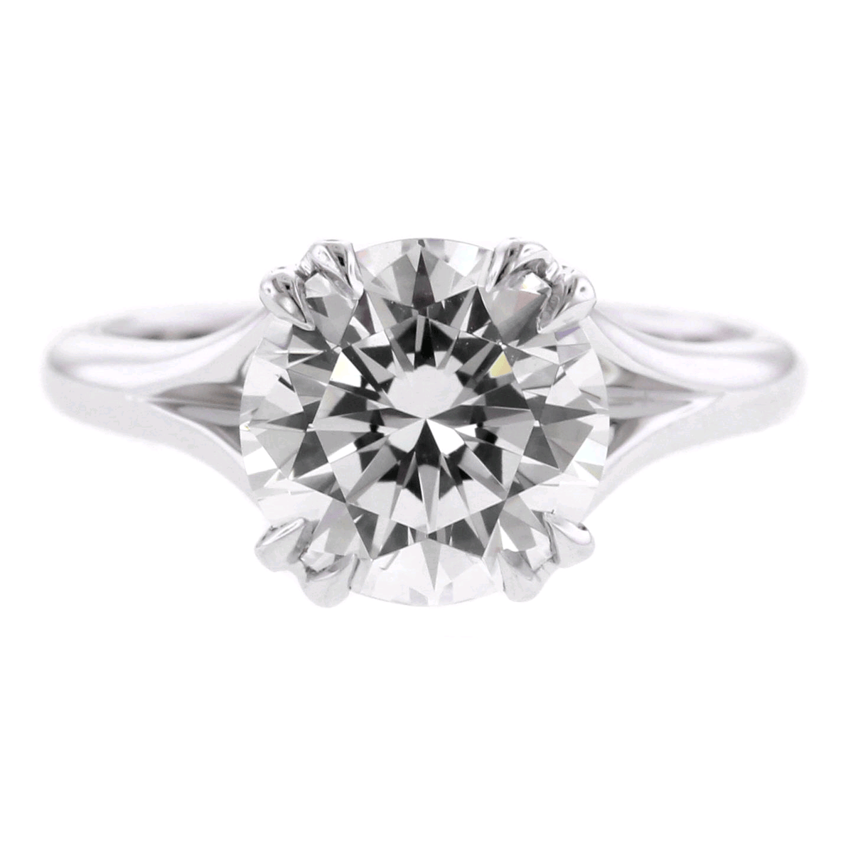 Platinum Double Prong Engagement Ring Setting