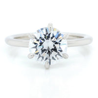 Platinum Six-Prong Round Diamond Engagement Ring