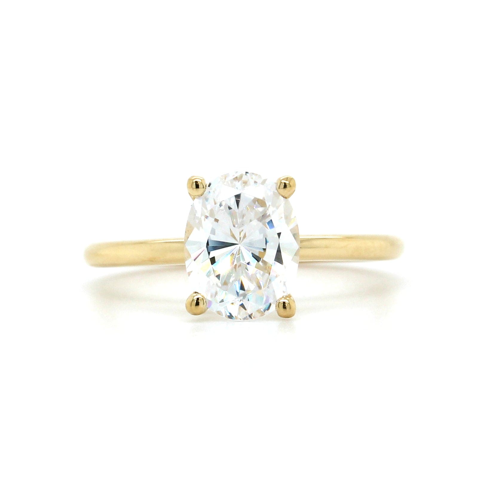 18K Yellow Gold Four-Prong Engagement Ring Setting