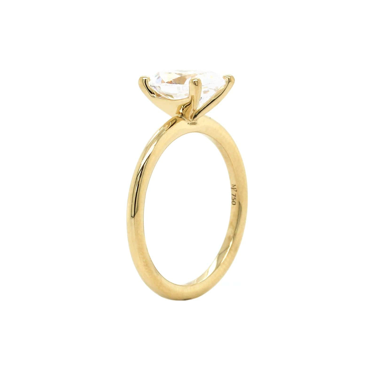 18K Yellow Gold 4-Prong Engagement Ring Setting