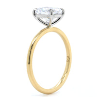 18K Yellow Gold Cushion 4 Prong Solitaire Engagement Ring Setting, 18k yellow gold and platinum, Long's Jewelers