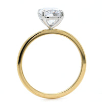 18K Yellow Gold Cushion 4 Prong Solitaire Engagement Ring Setting, 18k yellow gold and platinum, Long's Jewelers