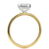 18K Yellow Gold Emerald 4 Prong Solitaire Engagement Ring Setting, 18k yellow gold and platinum, Long's Jewelers