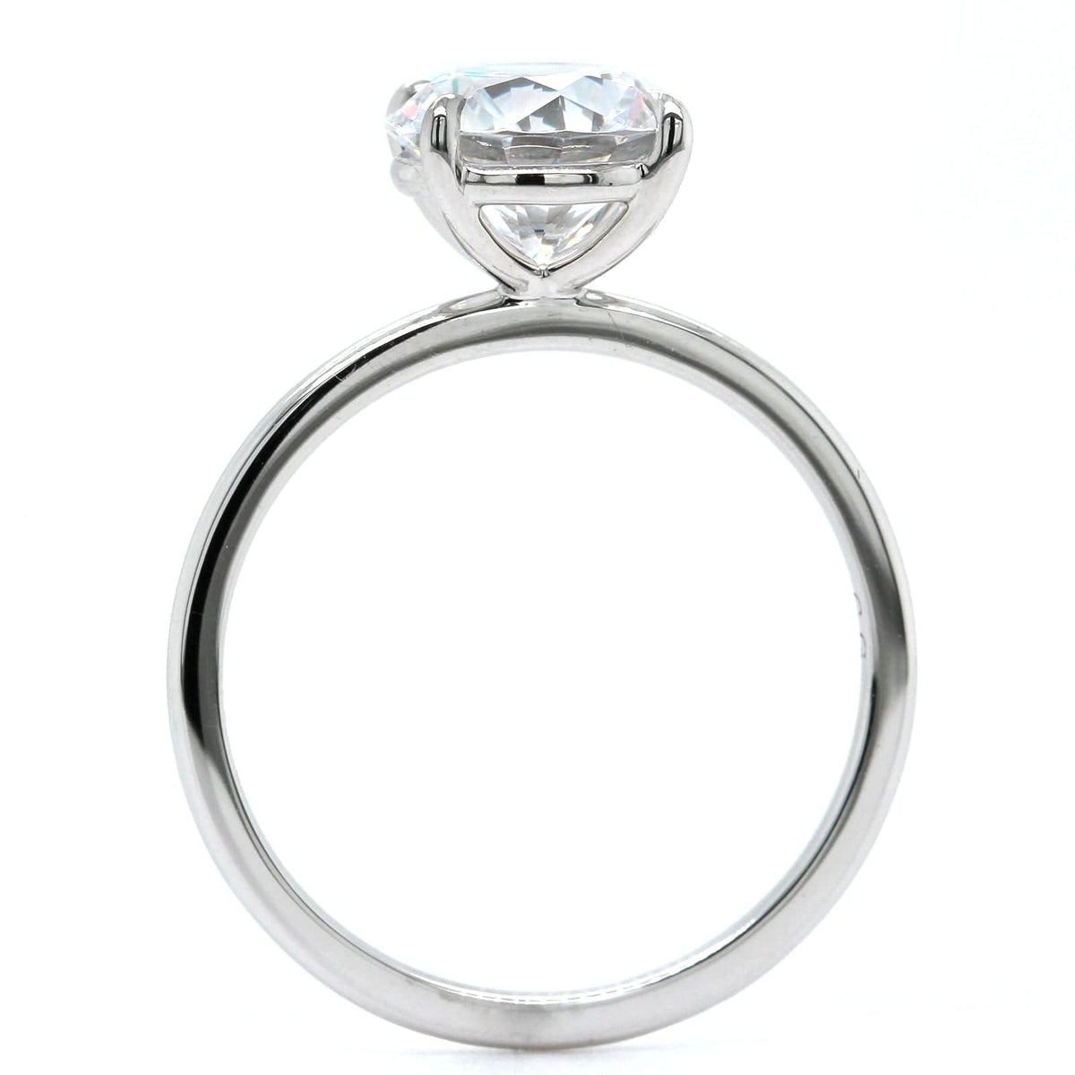 Round Cut Single Prong Engagement Ring 0.9 CT - Karol - Sylvie Jewelry