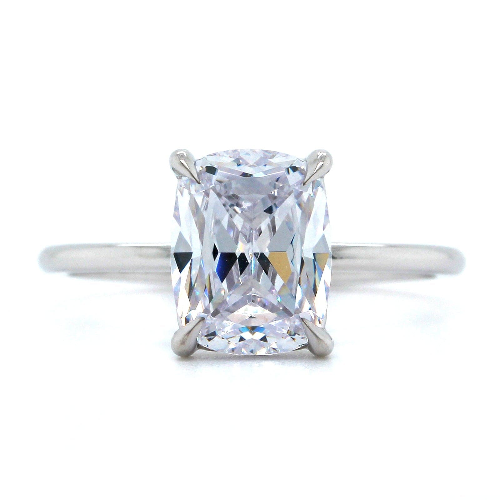 Platinum Cushion 4 Prong Solitaire Engagement Ring Setting, Platinum, Long's Jewelers
