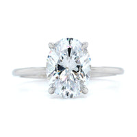 Platinum Oval 4 Prong Solitaire Engagement Ring Setting, Platinum, Long's Jewelers