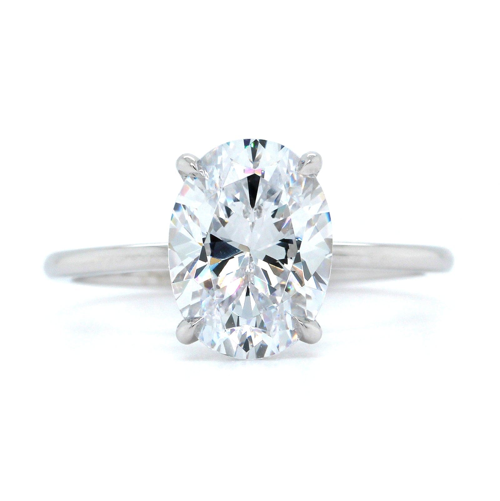 Platinum Oval 4 Prong Solitaire Engagement Ring Setting, Platinum, Long's Jewelers