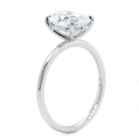 Platinum Oval 4 Prong Solitaire Engagement Ring Setting, Platinum, Long's Jewelers