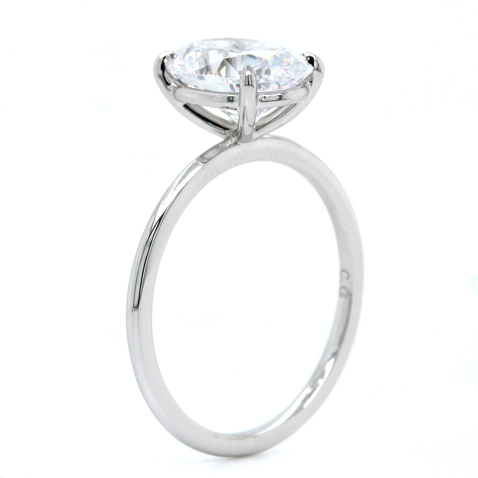 Platinum Oval 4 Prong Solitaire Engagement Ring Setting, Platinum, Long's Jewelers