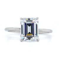 Platinum Emerald 4 Prong Solitaire Engagement Ring Setting, Platinum, Long's Jewelers