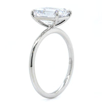 Platinum Emerald 4 Prong Solitaire Engagement Ring Setting, Platinum, Long's Jewelers