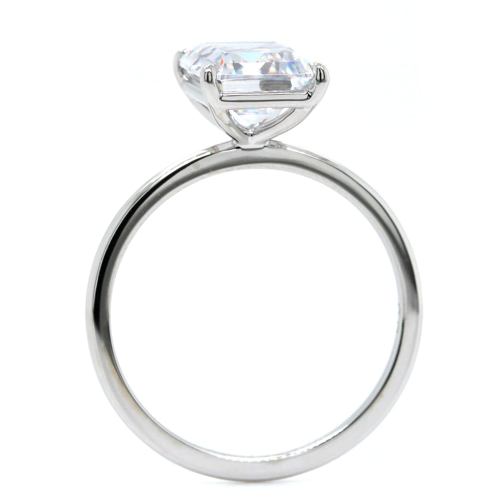 Platinum Emerald 4 Prong Solitaire Engagement Ring Setting, Platinum, Long's Jewelers