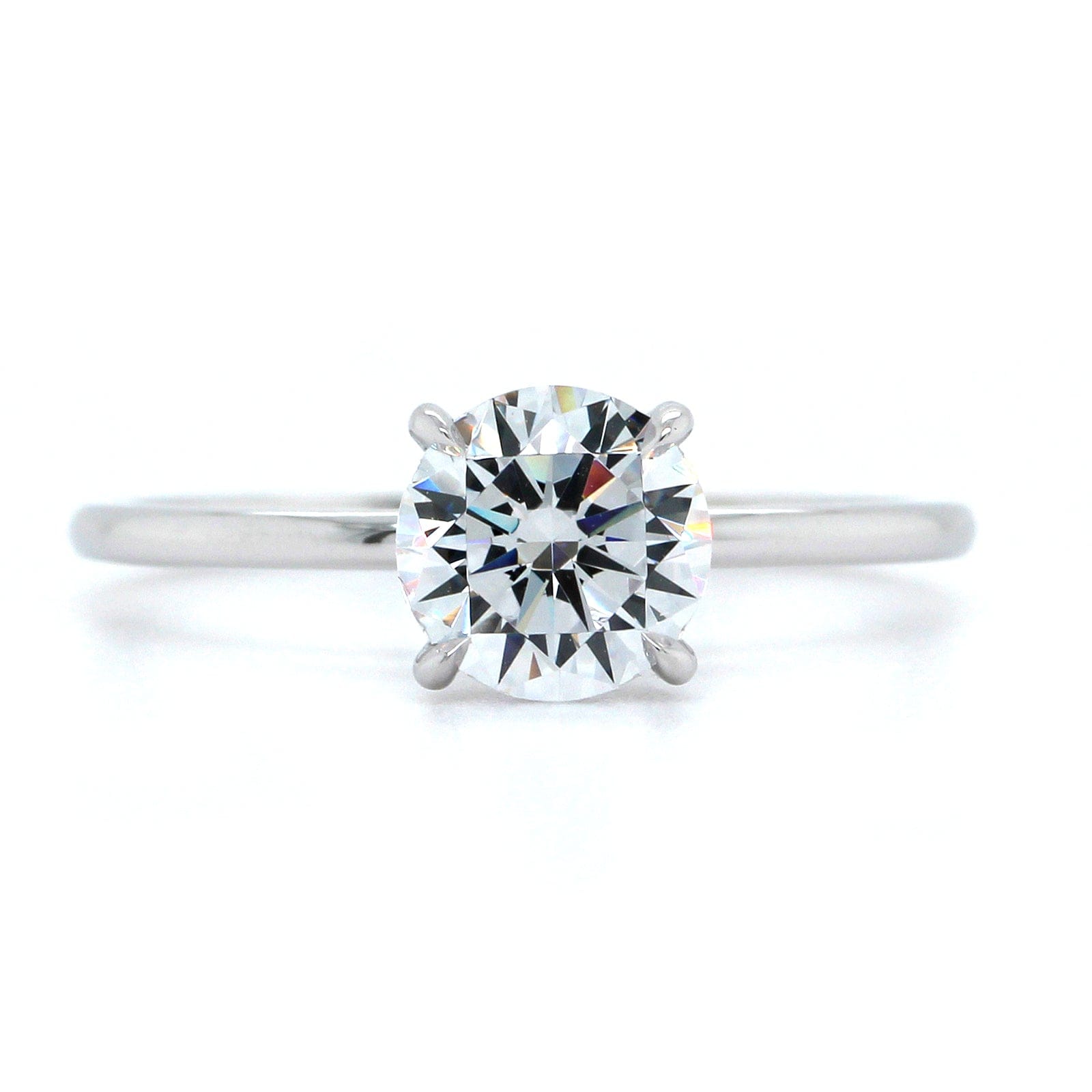 Platinum Round 4 Prong Solitaire Engagement Ring Setting, Platinum, Long's Jewelers