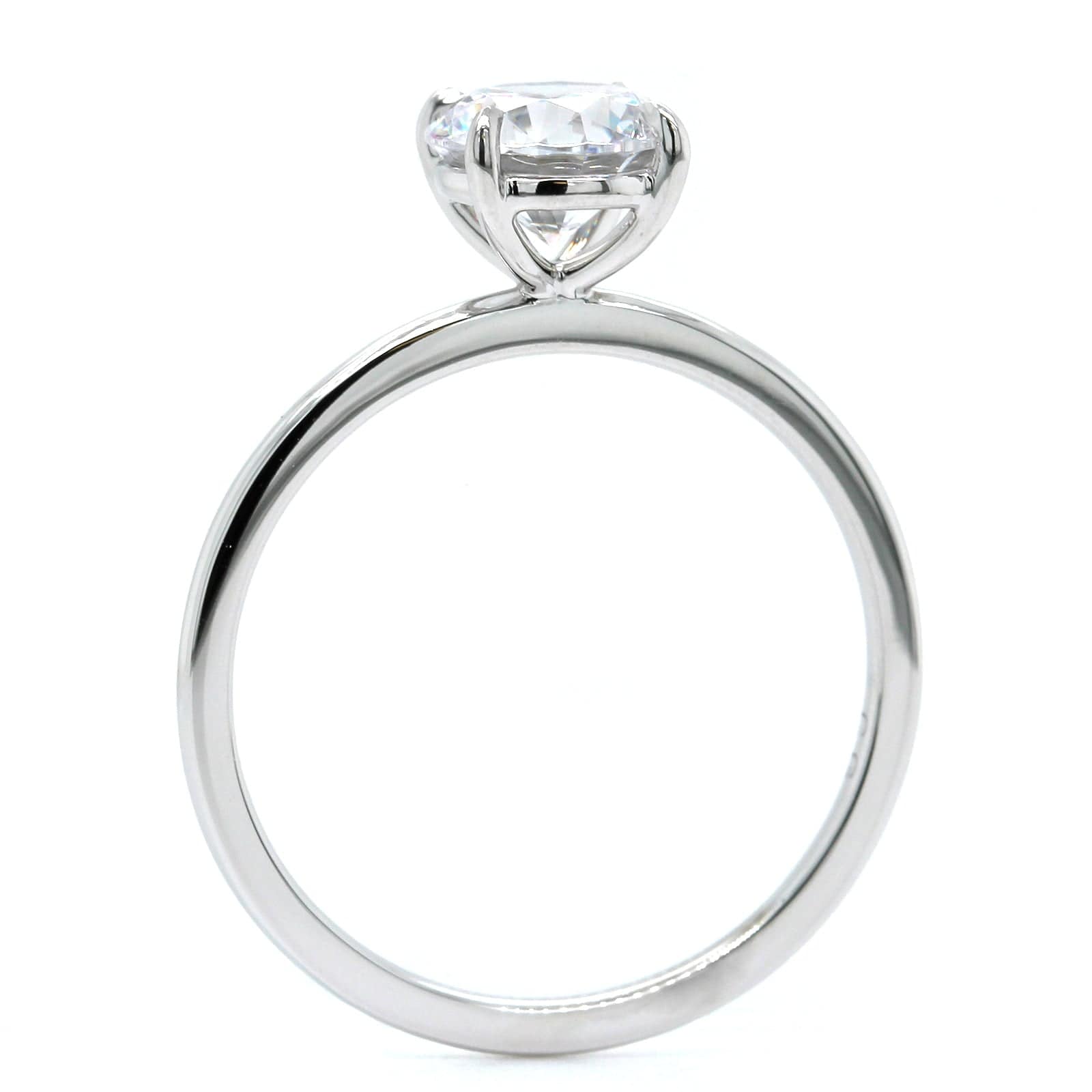Platinum Round 4 Prong Solitaire Engagement Ring Setting, Platinum, Long's Jewelers