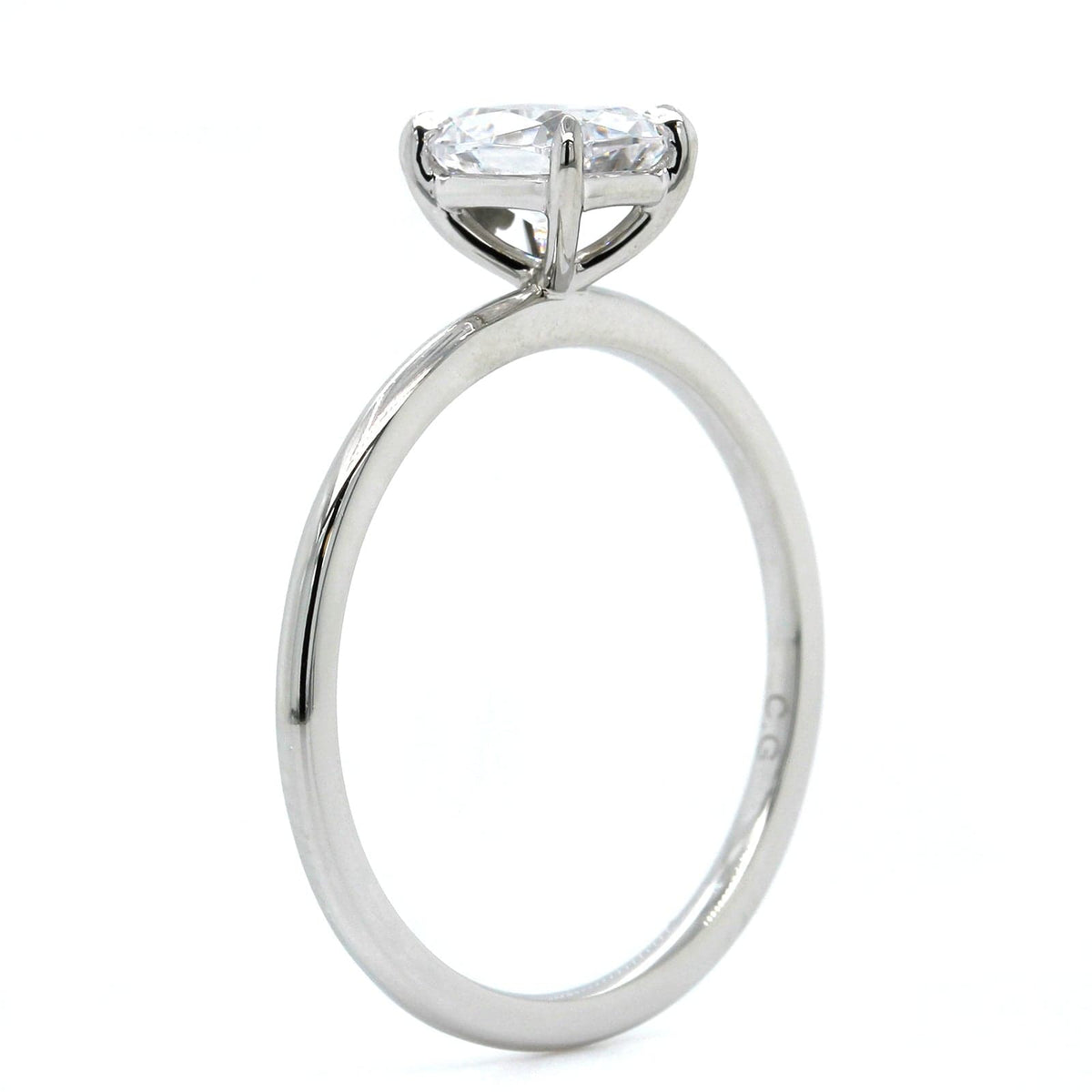 Platinum Cushion 4 Prong Solitaire Engagement Ring Setting, Platinum, Long's Jewelers