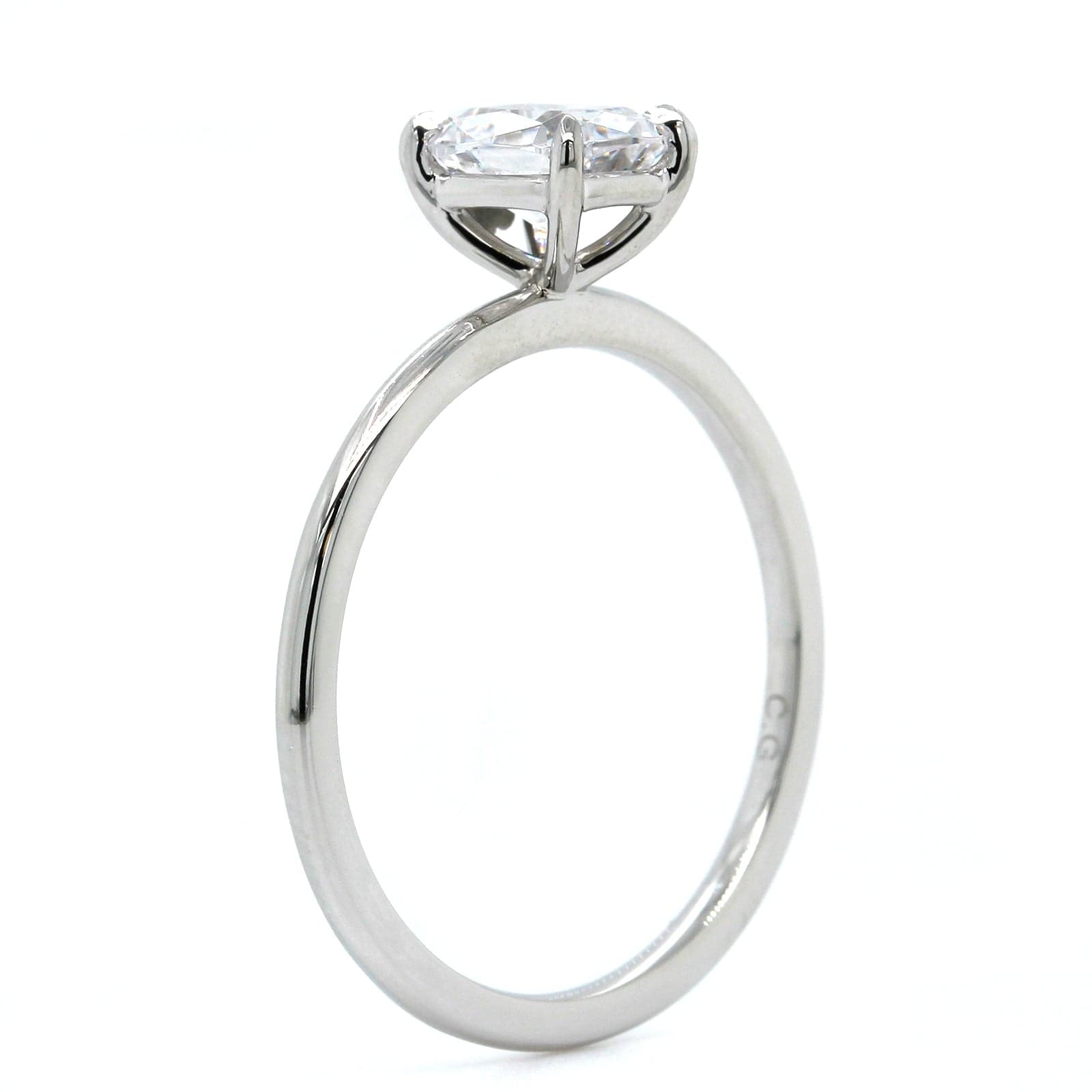 Platinum Cushion 4 Prong Solitaire Engagement Ring Setting, Platinum, Long's Jewelers