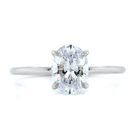 Platinum Oval 4 Prong Solitaire Engagement Ring Setting, Platinum, Long's Jewelers