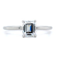 Platinum Emerald 4 Prong Solitaire Engagement Ring Setting, Platinum, Long's Jewelers