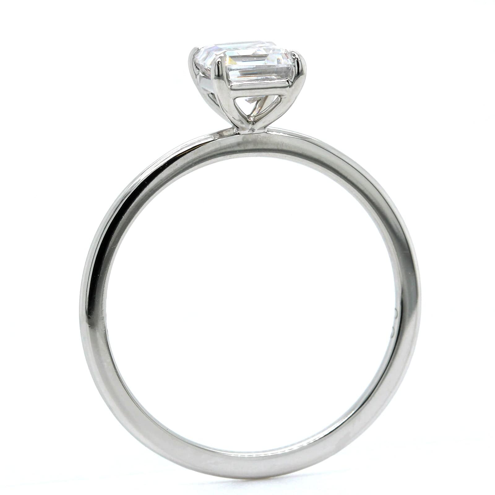 Platinum Emerald 4 Prong Solitaire Engagement Ring Setting, Platinum, Long's Jewelers