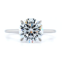Platinum Round 4 Prong Cathedral Solitaire Engagement Ring Setting, Platinum, Long's Jewelers