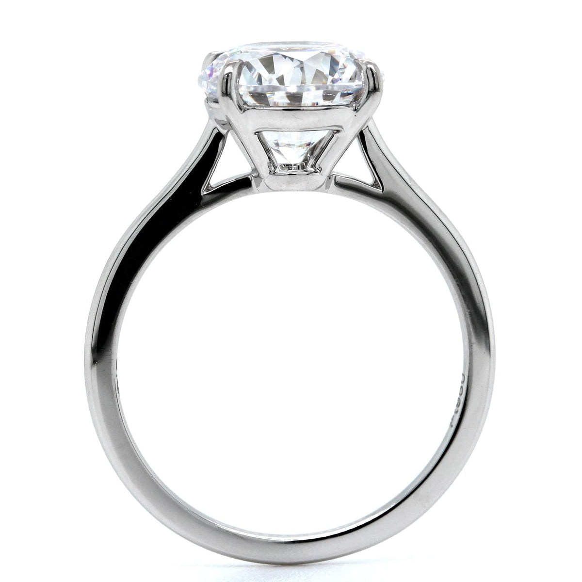 Platinum Round 4 Prong Cathedral Solitaire Engagement Ring Setting, Platinum, Long's Jewelers