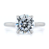 Platinum Round 4 Prong Solitaire Engagement Ring Setting, Platinum, Long's Jewelers