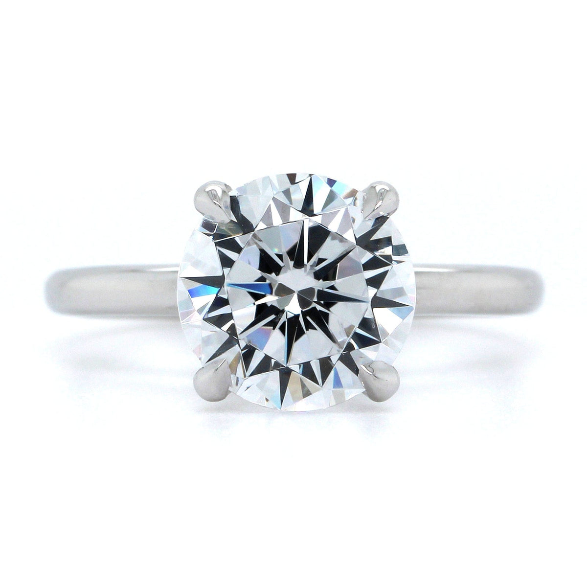Platinum Round 4 Prong Solitaire Engagement Ring Setting, Platinum, Long's Jewelers