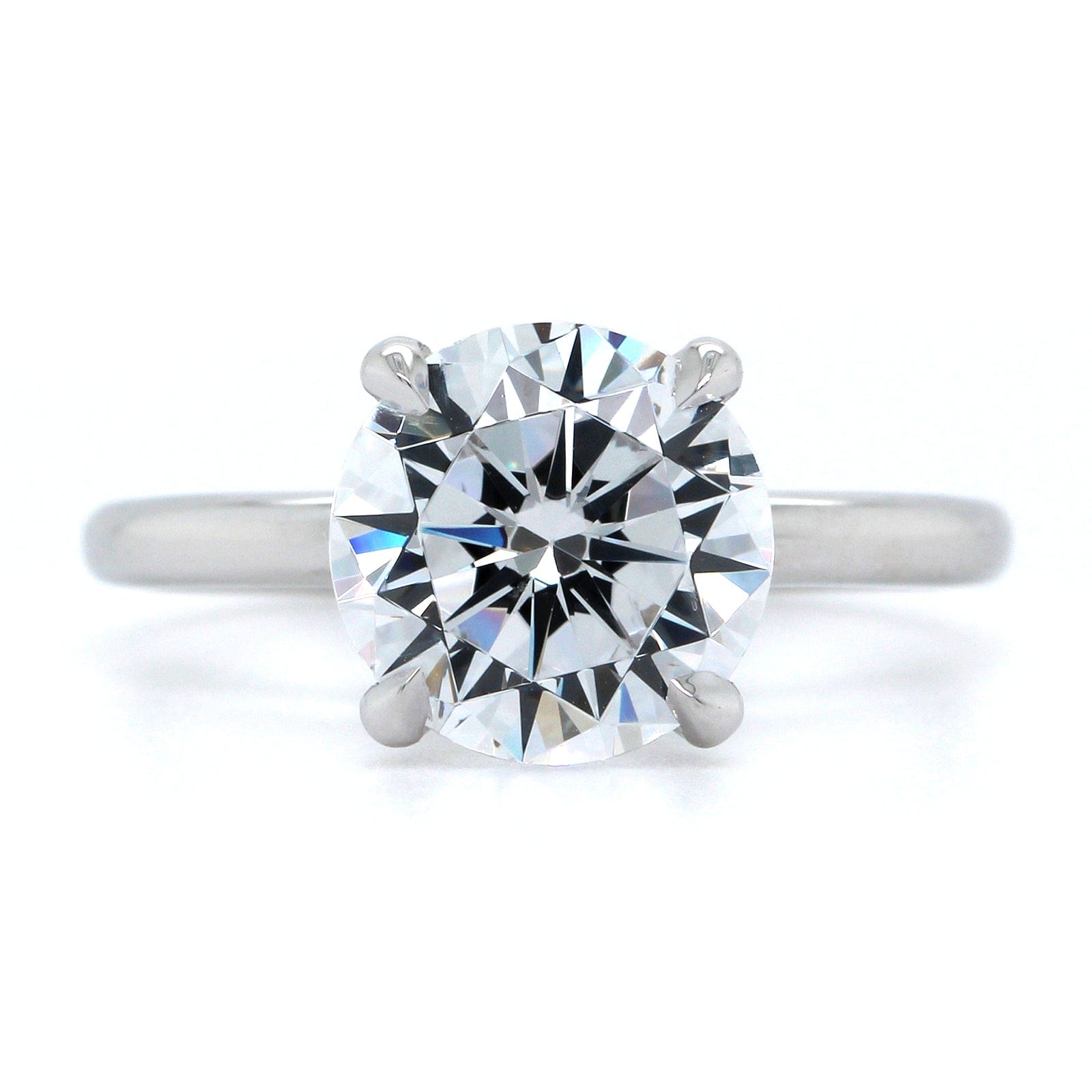 Platinum Round 4 Prong Solitaire Engagement Ring Setting, Platinum, Long's Jewelers