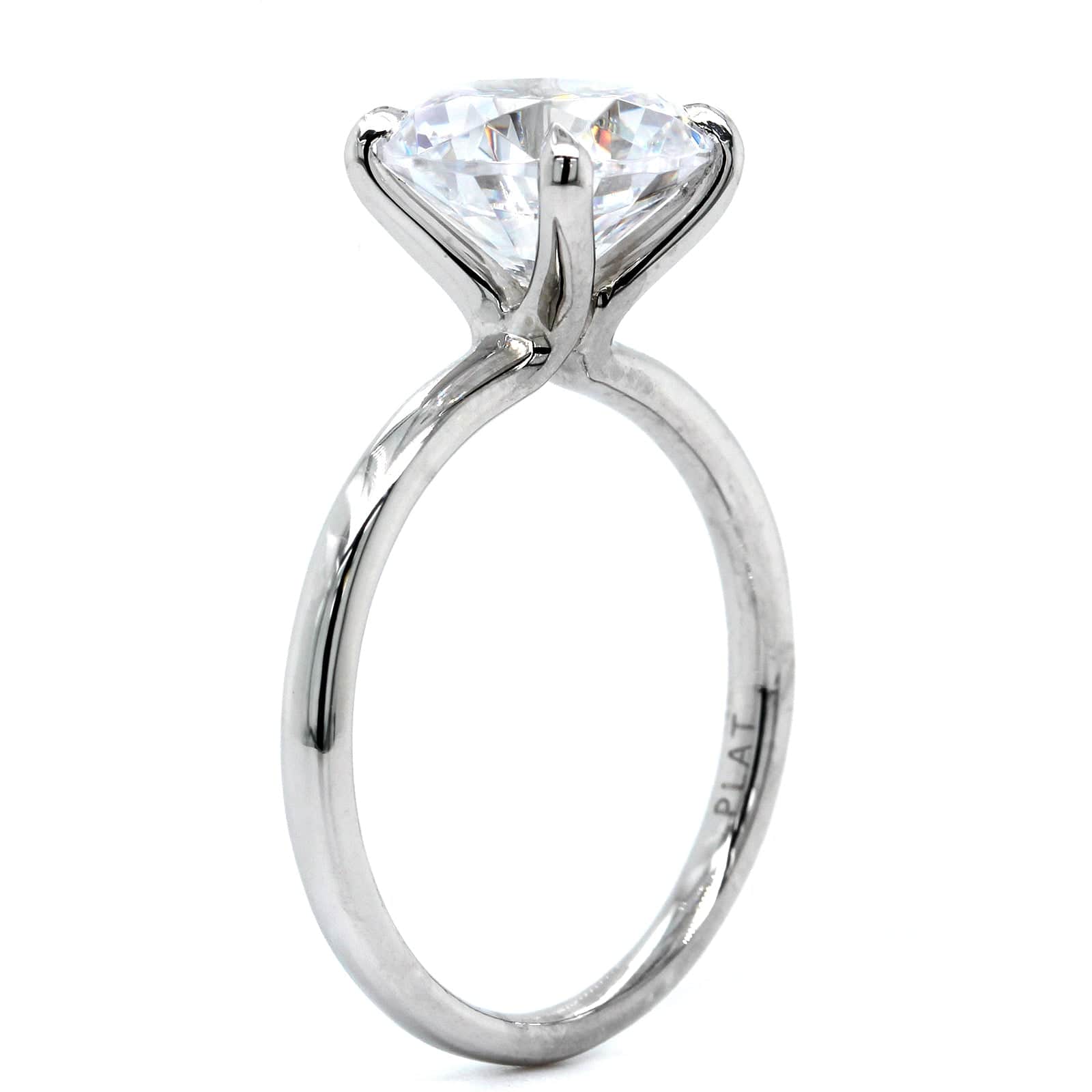 Platinum Round 4 Prong Solitaire Engagement Ring Setting, Platinum, Long's Jewelers
