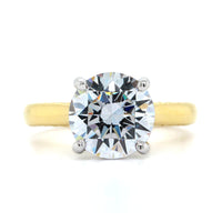 18K Yellow Gold Solitaire Engrave Engagement Ring Setting, 18k yellow and white gold, Long's Jewelers