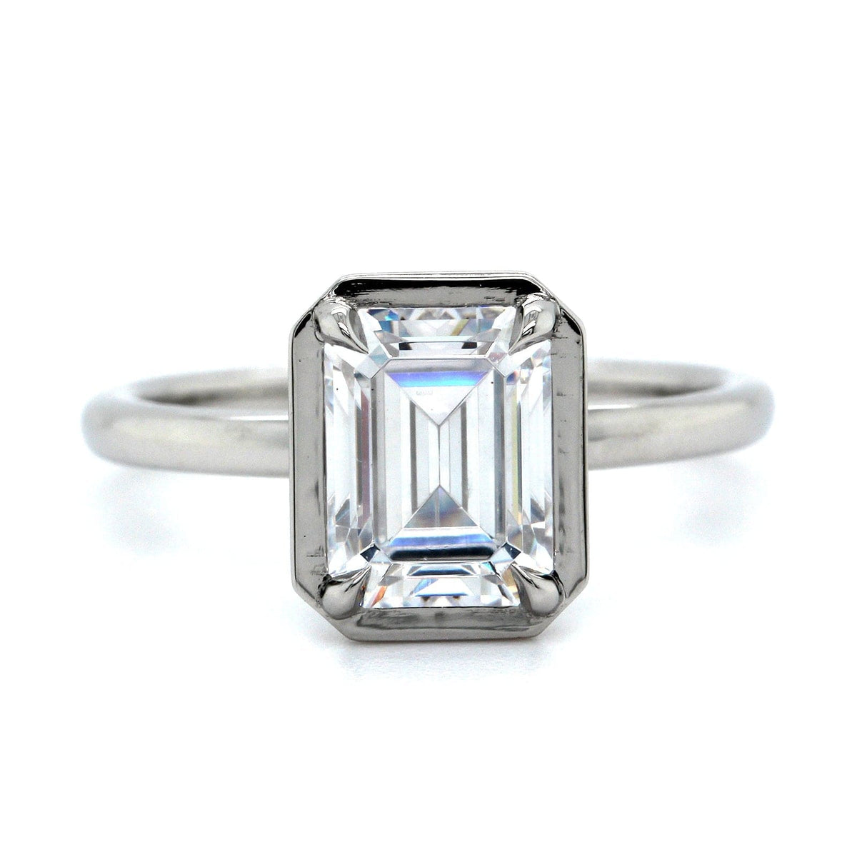 Platinum 4 Prong Bezel Set Engagement Ring Setting, Platinum, Long's Jewelers