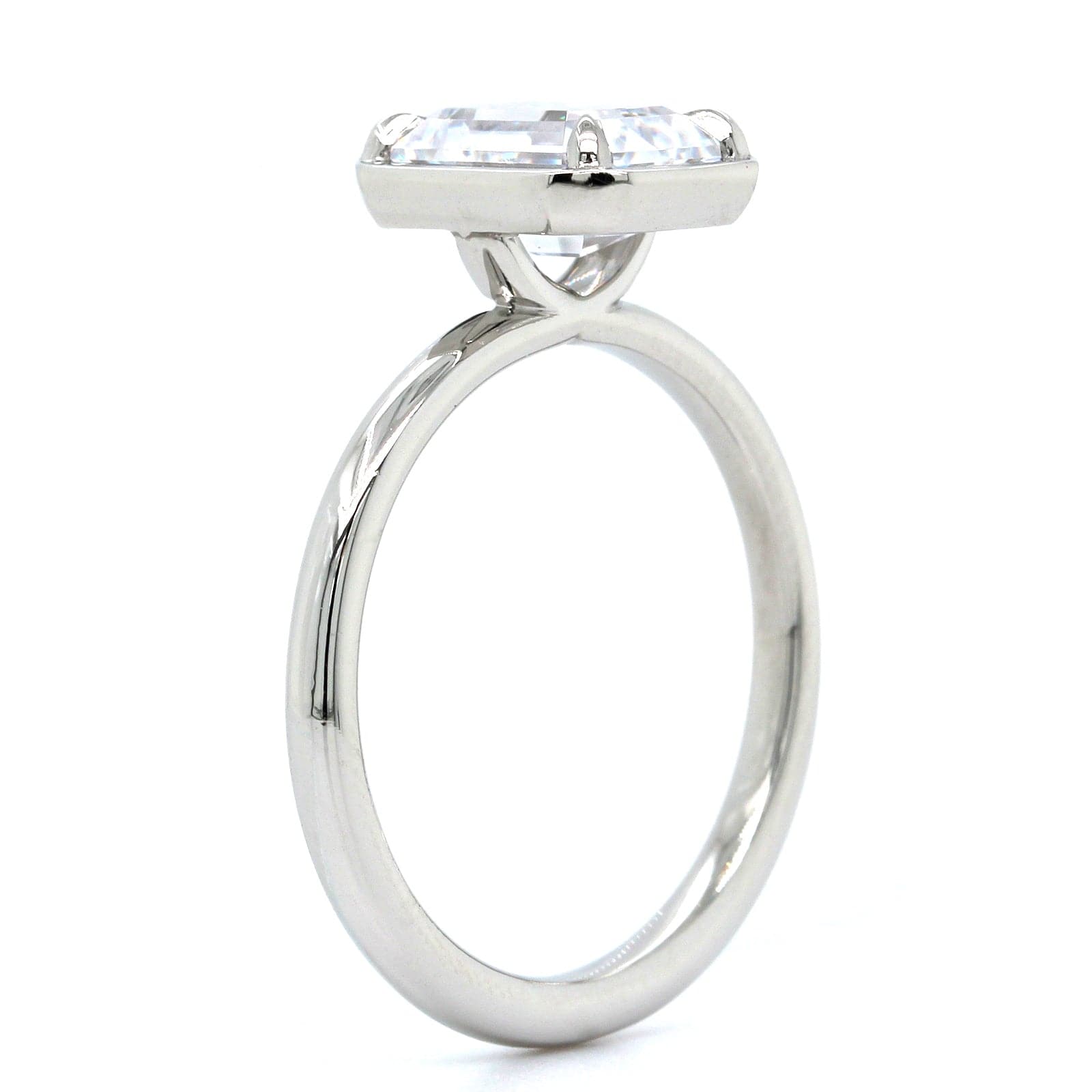 Platinum 4 Prong Bezel Set Engagement Ring Setting, Platinum, Long's Jewelers