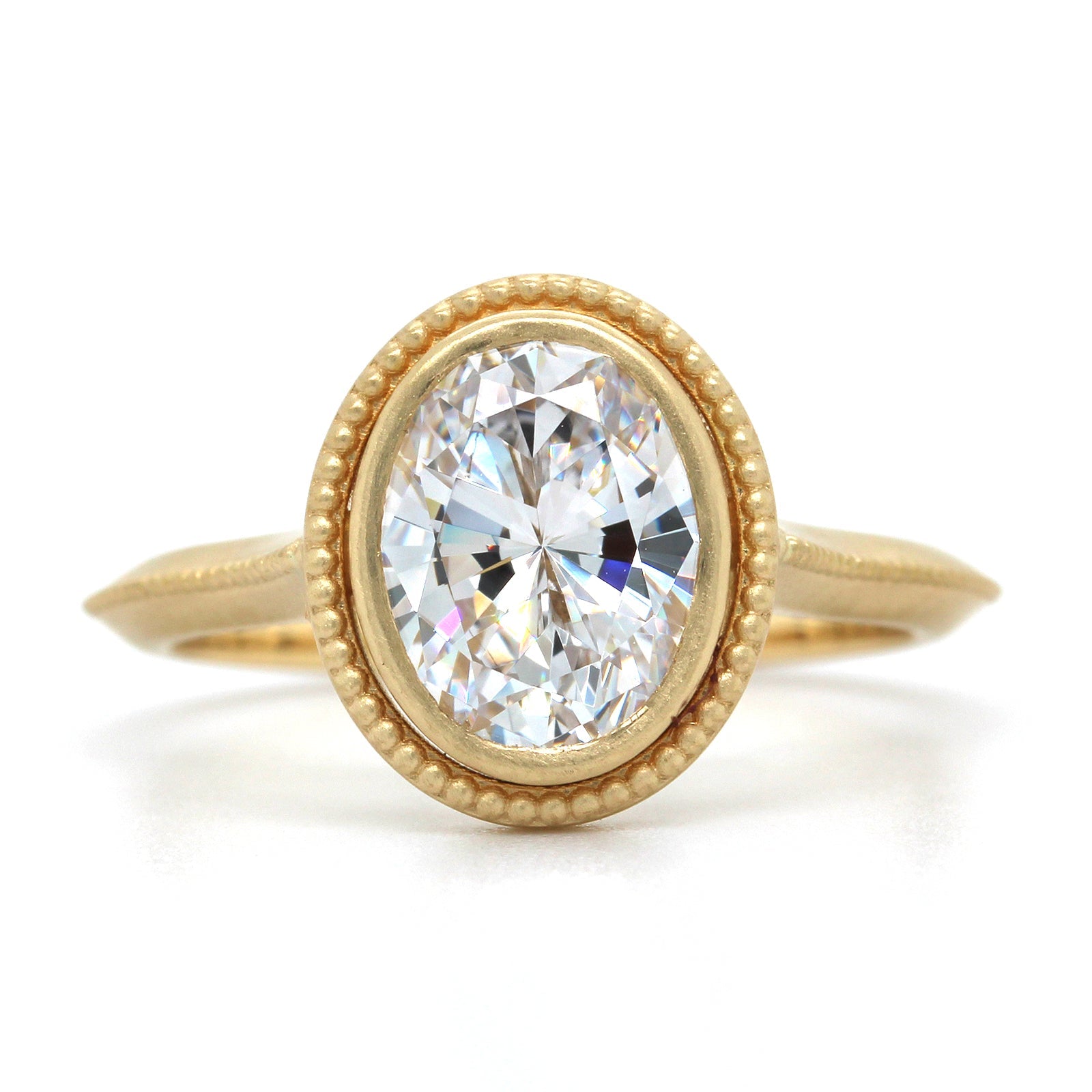 18K Yellow Gold Vintage Style Engagement Ring Setting, 18k yellow gold, Long's Jewelers
