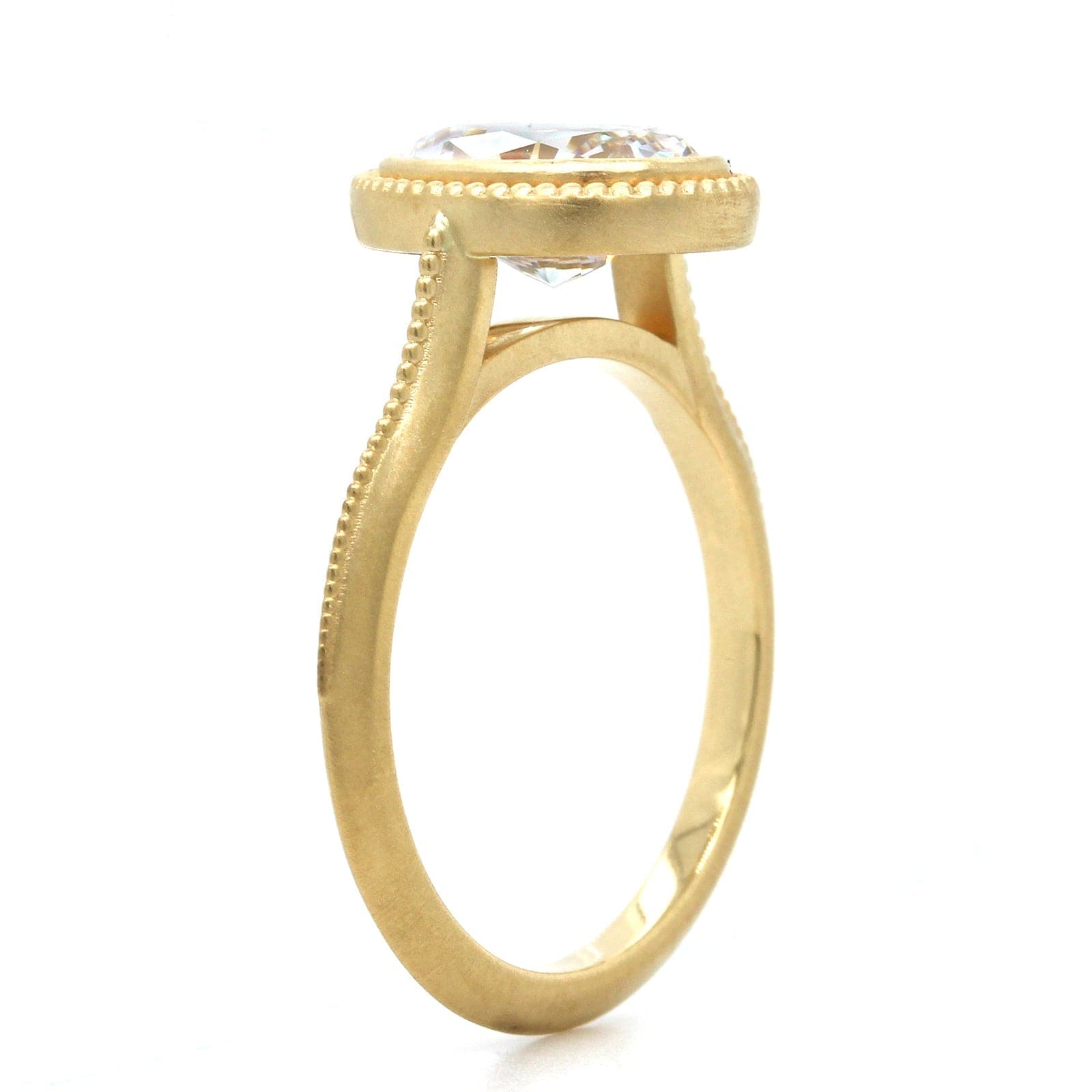 18K Yellow Gold Vintage Style Engagement Ring Setting, 18k yellow gold, Long's Jewelers