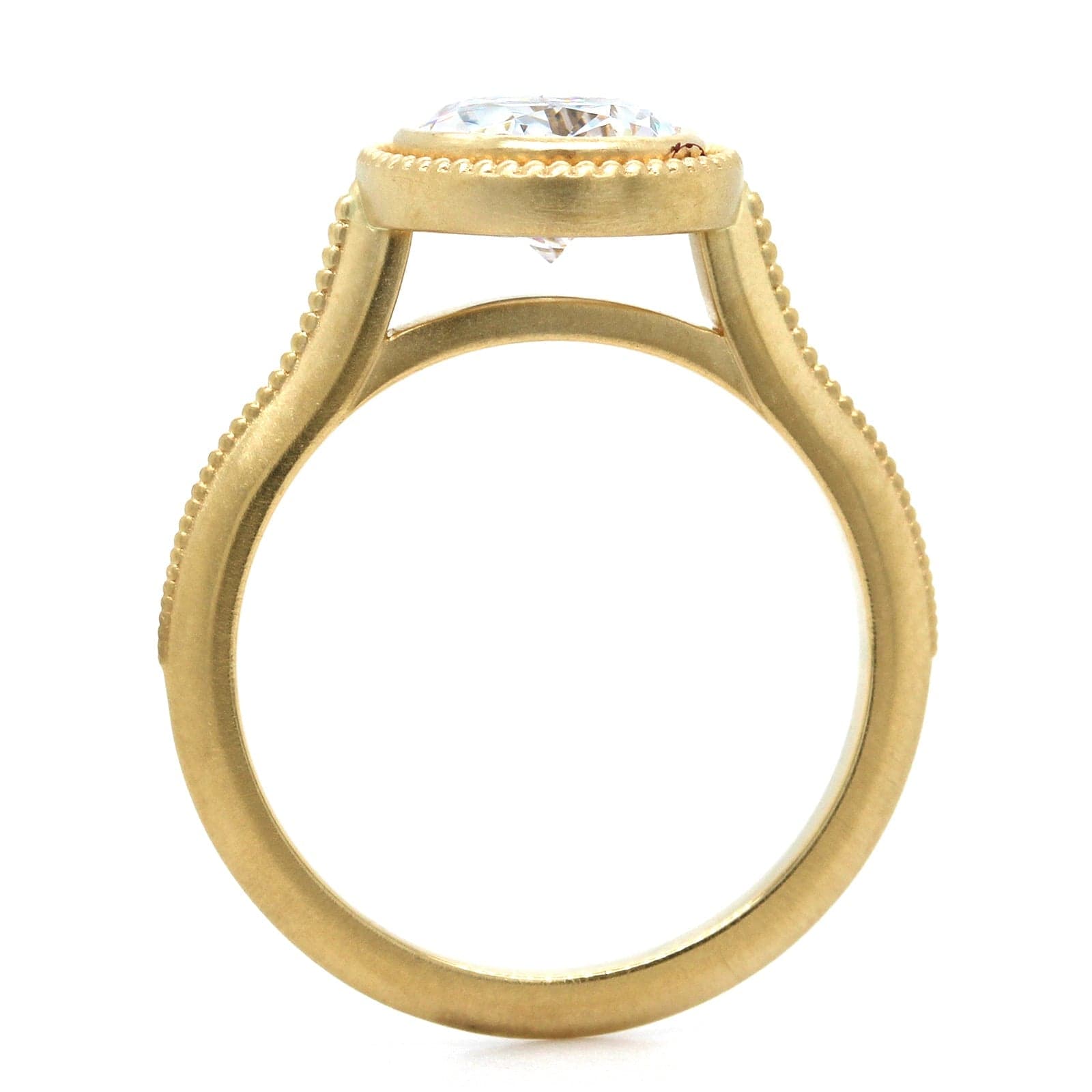 18K Yellow Gold Vintage Style Engagement Ring Setting, 18k yellow gold, Long's Jewelers