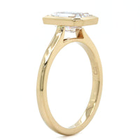 14K Yellow Gold Emerald Bezel Set Cathedral Engagement Ring Setting, 14k yellow gold, Long's Jewelers