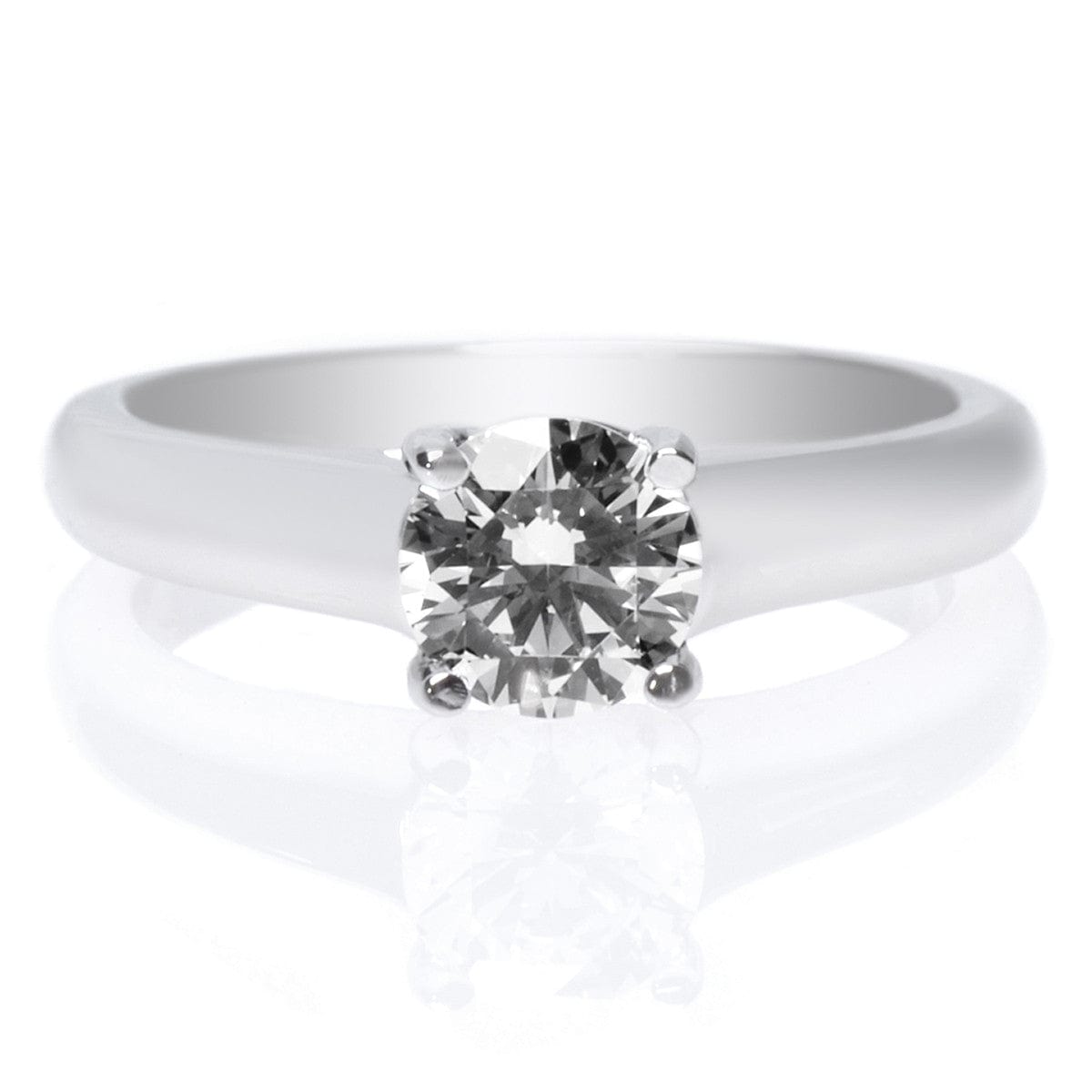 Platinum Four Prong Trellis Diamond Engagement Ring