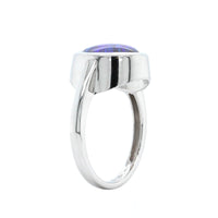 18K White Gold Oval Opal Ring