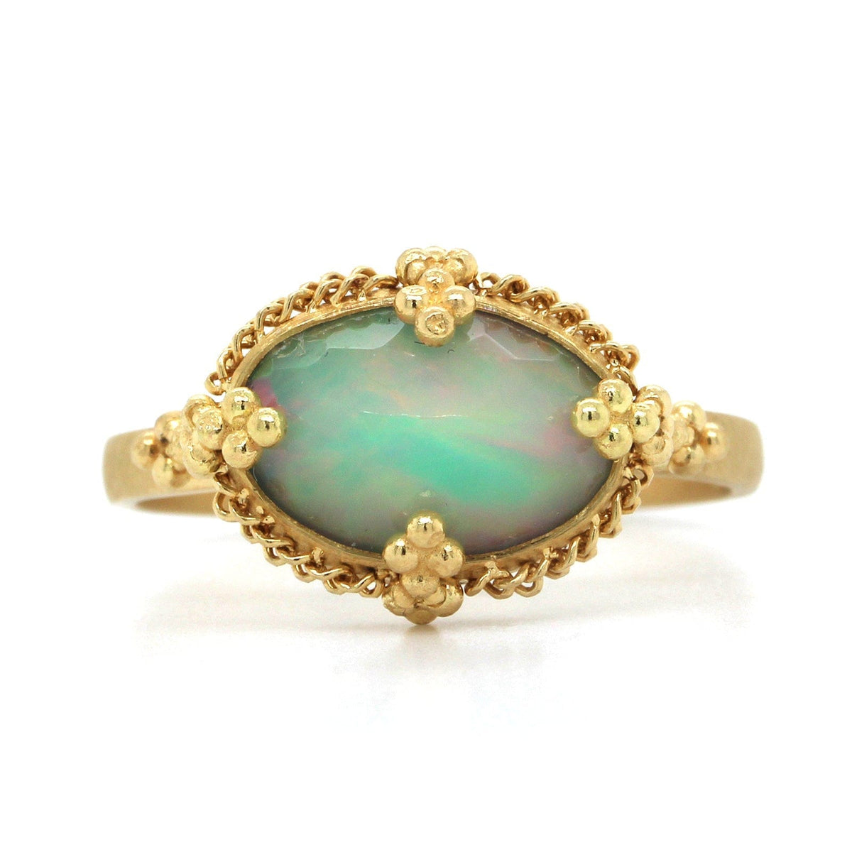 18K Yellow Gold Ethiopian Opal Ring, Long's Jewelers