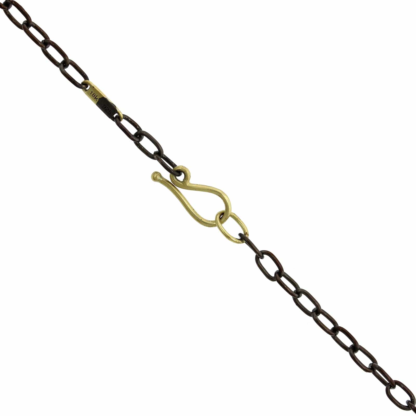 18K Yellow Gold and Sterling Silver Lapis Necklace