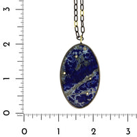 18K Yellow Gold and Sterling Silver Lapis Necklace